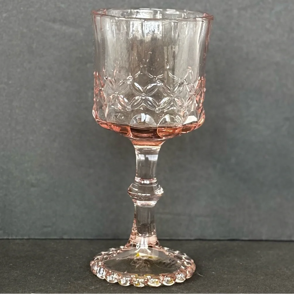 Anthropologie Savannah Wine Glass Pink Hand Blown Glass NEW